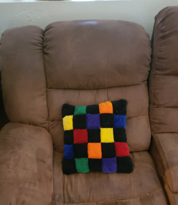 Checkered Tufted Pillow