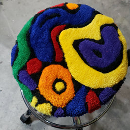 Abstract Tufted Chair Cushion