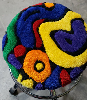 Abstract Tufted Chair Cushion