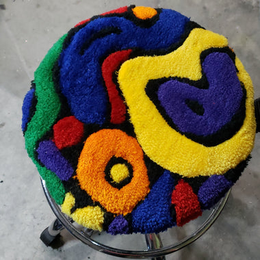 Abstract Tufted Chair Cushion